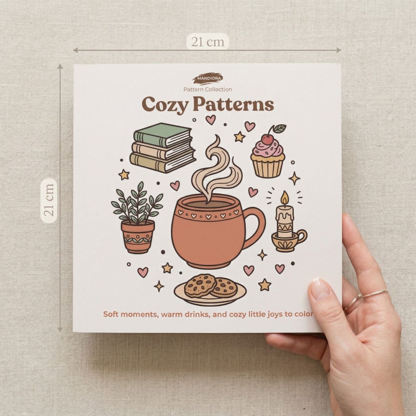 كتاب تلوين Cozy Patterns للاسترخاء وتخفيف التوتر | Mandiora (مانديورا)