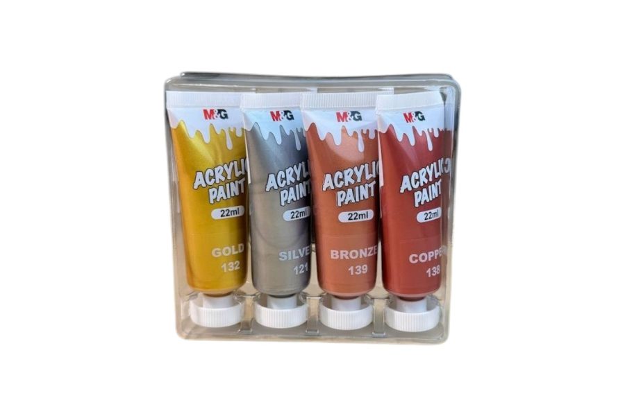M&G 4 Colors Metallic Acrylic Paint Set (22ml)