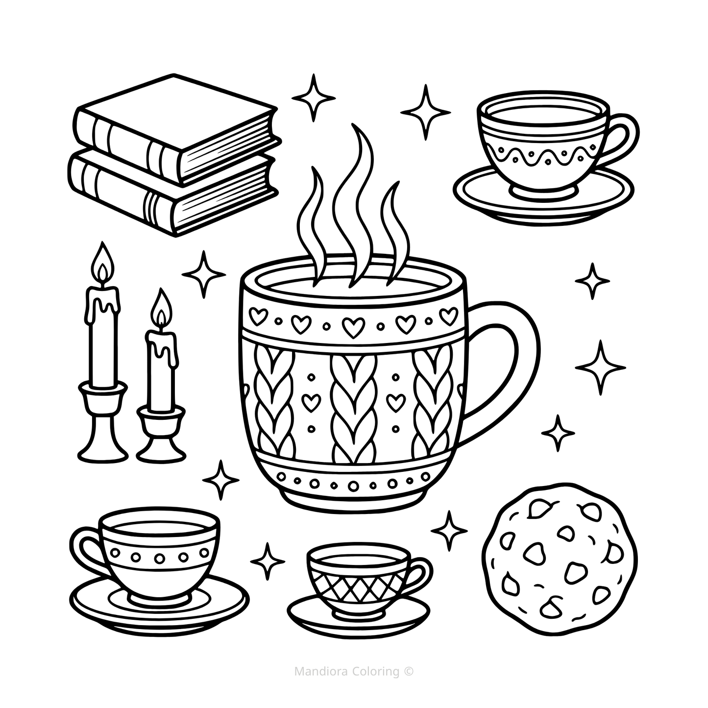 كتاب تلوين Cozy Patterns للاسترخاء وتخفيف التوتر | Mandiora (مانديورا)