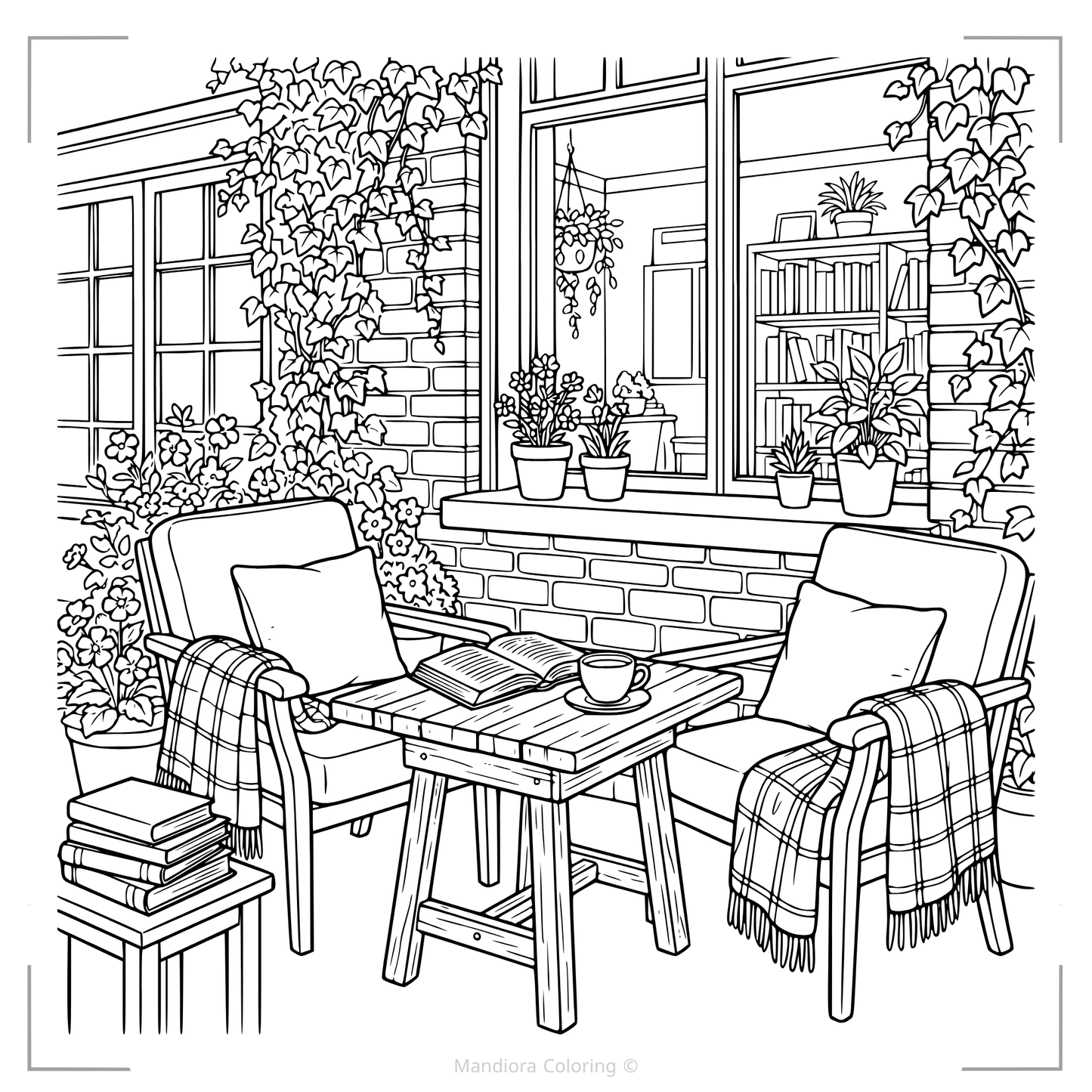 Cozy Outdoor Escapes | كتاب تلوين للاسترخاء مستوحى من الطبيعة | مانديورا