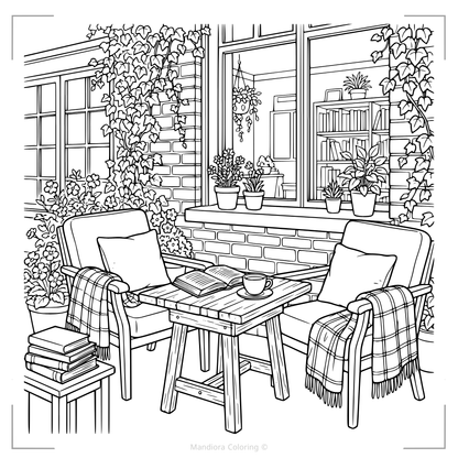 Cozy Outdoor Escapes | كتاب تلوين للاسترخاء مستوحى من الطبيعة | مانديورا