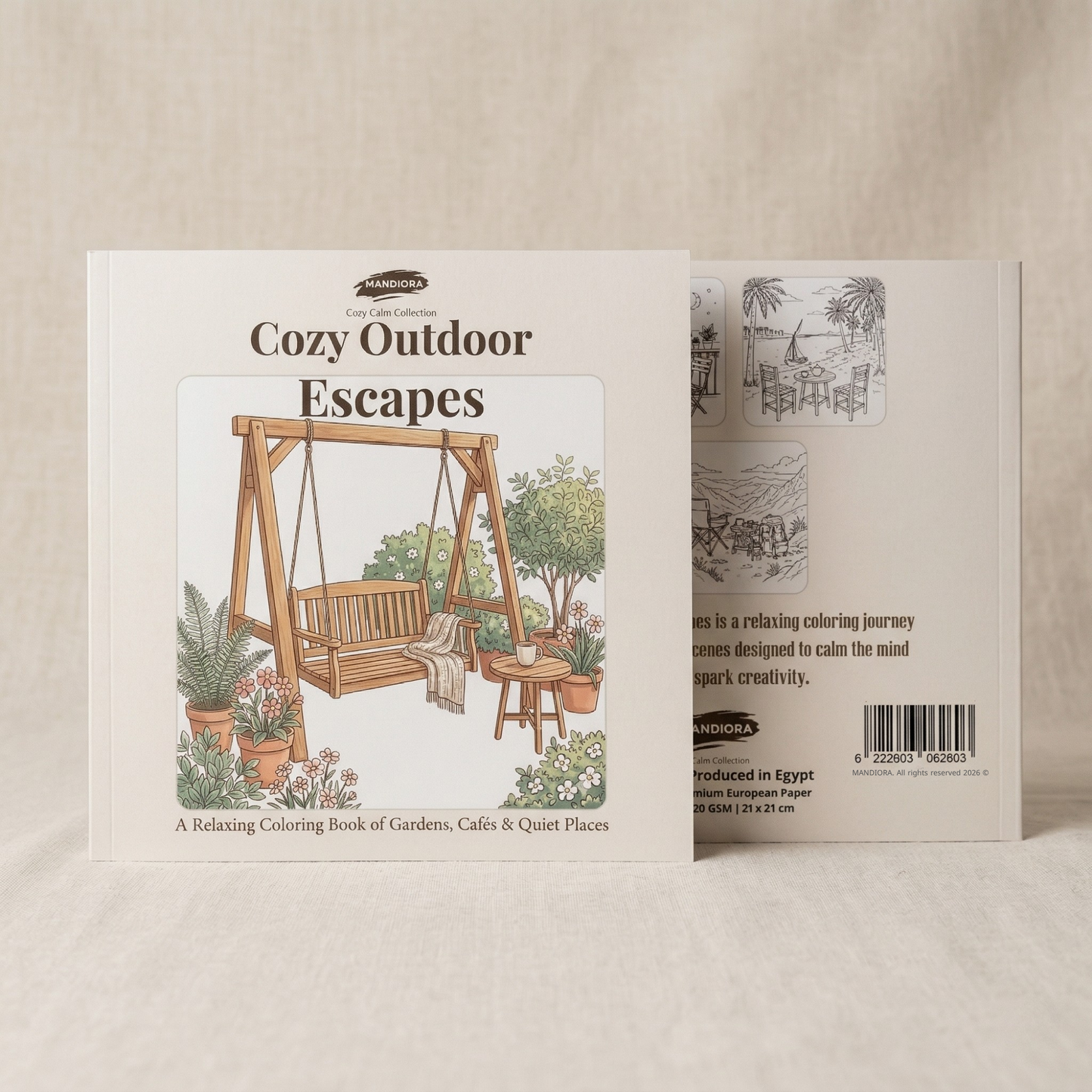 Cozy Outdoor Escapes | كتاب تلوين للاسترخاء مستوحى من الطبيعة | مانديورا