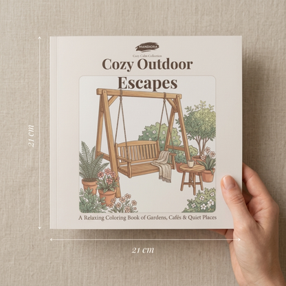 Cozy Outdoor Escapes | كتاب تلوين للاسترخاء مستوحى من الطبيعة | مانديورا