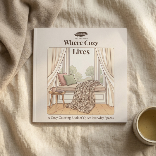 Where Cozy Lives | كتاب تلوين دافئ مستوحى من الحياة اليومية | مانديورا
