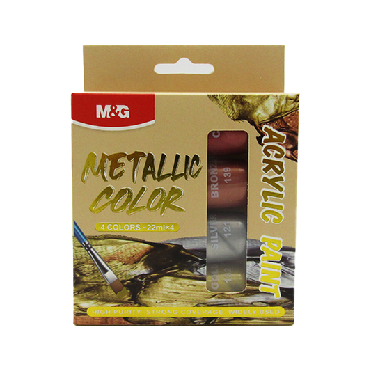 M&G 4 Colors Metallic Acrylic Paint Set (22ml)