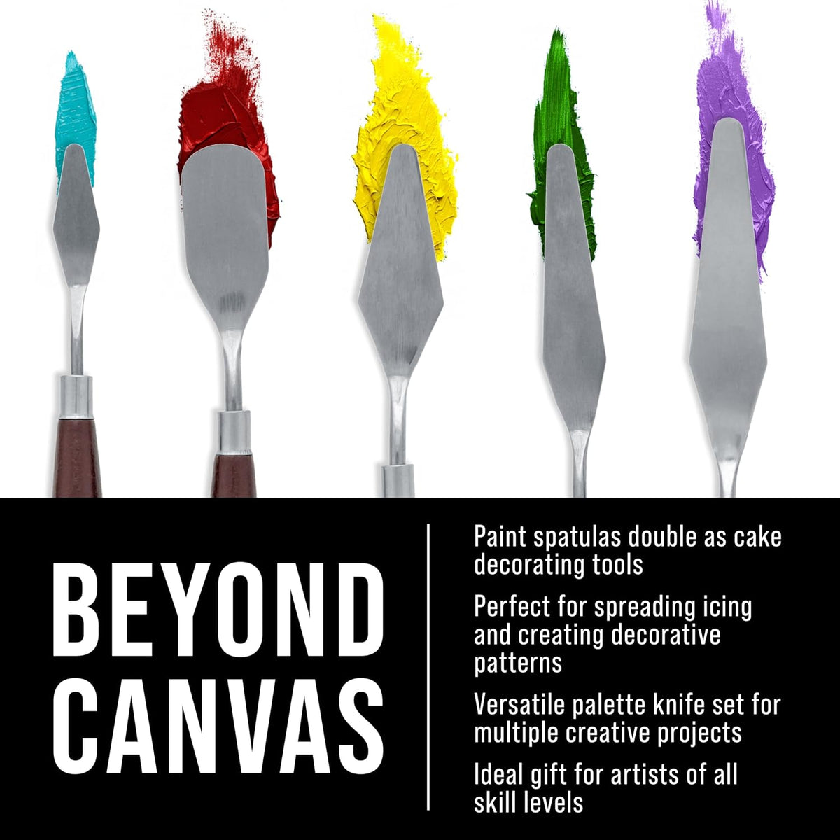 Artist Palette Knives Set - 5 Pieces (Wooden Handle)