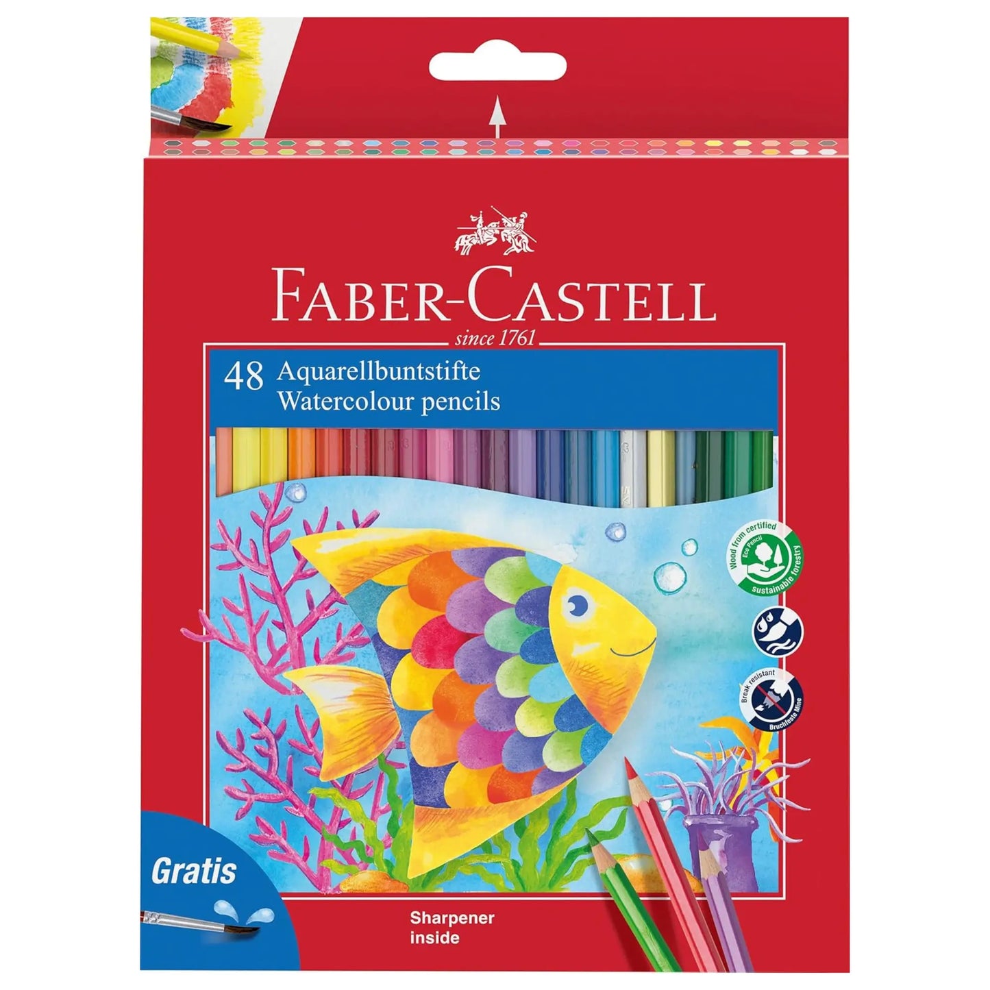 ألوان خشبية مائية Faber-Castell Aquarell - 48 لون