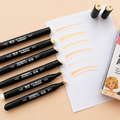 M&G Art Marker Set – 6 Skin Tone Colors Dual Tip Alcohol-Based | APM49727