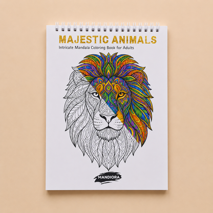 Majestic Animals | كتاب تلوين ماندالا لتخفيف التوتر | مانديورا