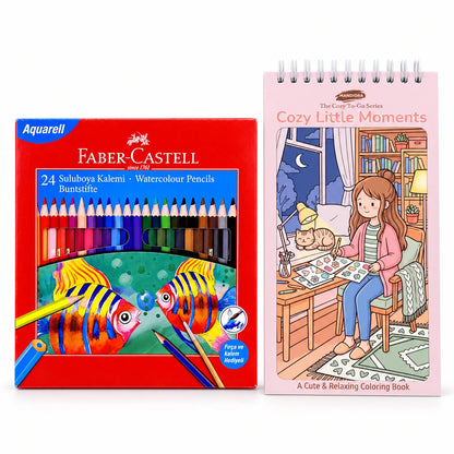 Mandiora Cozy Little Moments & Faber-Castell Watercolour Pencils Bundle