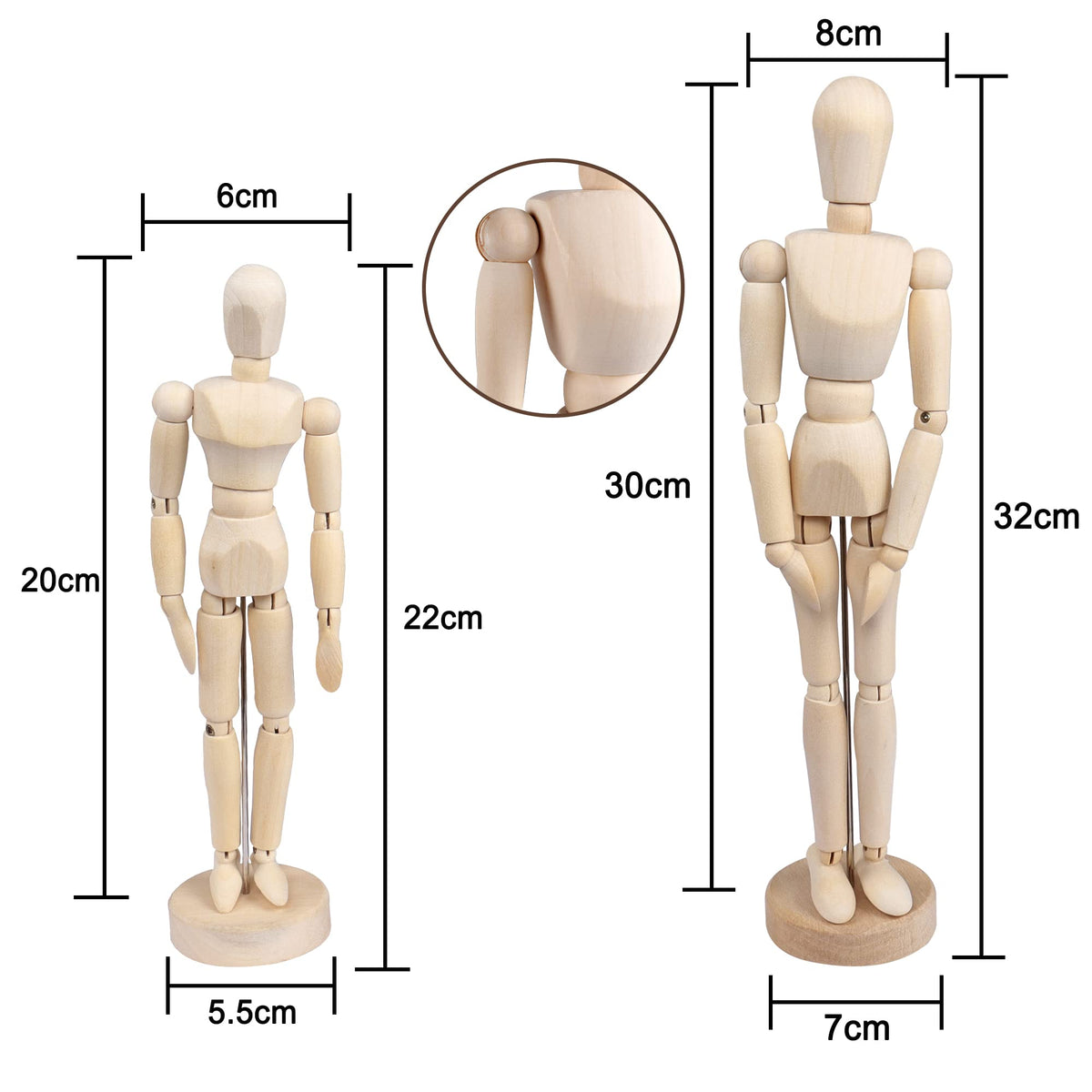 Wooden Articulated Artist Manikin - 30cm