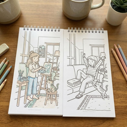 Cozy Little Moments | كتاب تلوين صغير للاسترخاء أثناء التنقل | مانديورا