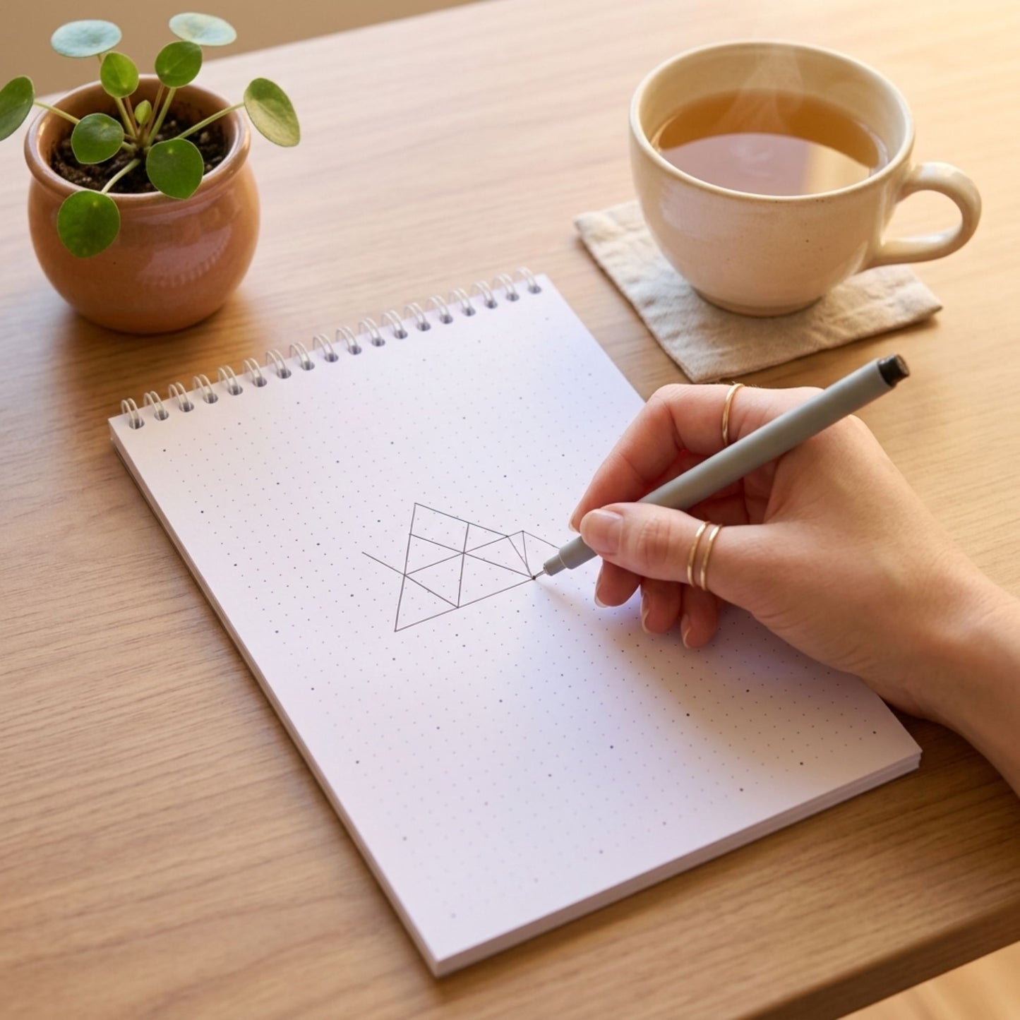 Mandiora كراسة رسم Dot Grid 140 جرام 17×24 سم | اسكتش احترافي