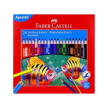 طقم ألوان خشبية مائية Faber-Castell Aquarell - 24 لون