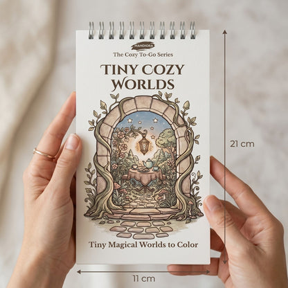 Tiny Cozy Worlds | كتاب تلوين صغير لعوالم كوزي خيالية | مانديورا