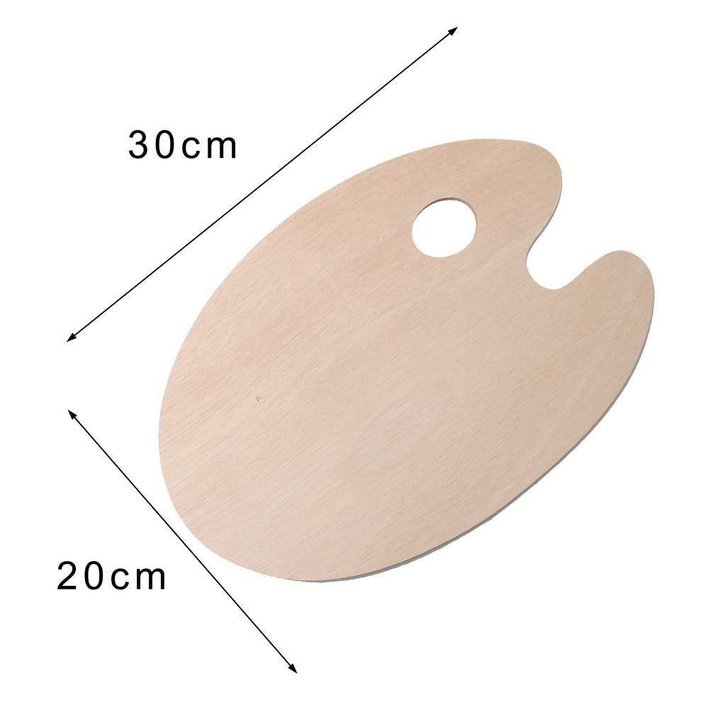 Wooden Artist Paint Palette 30 × 20 cm | Oval Painting Palette